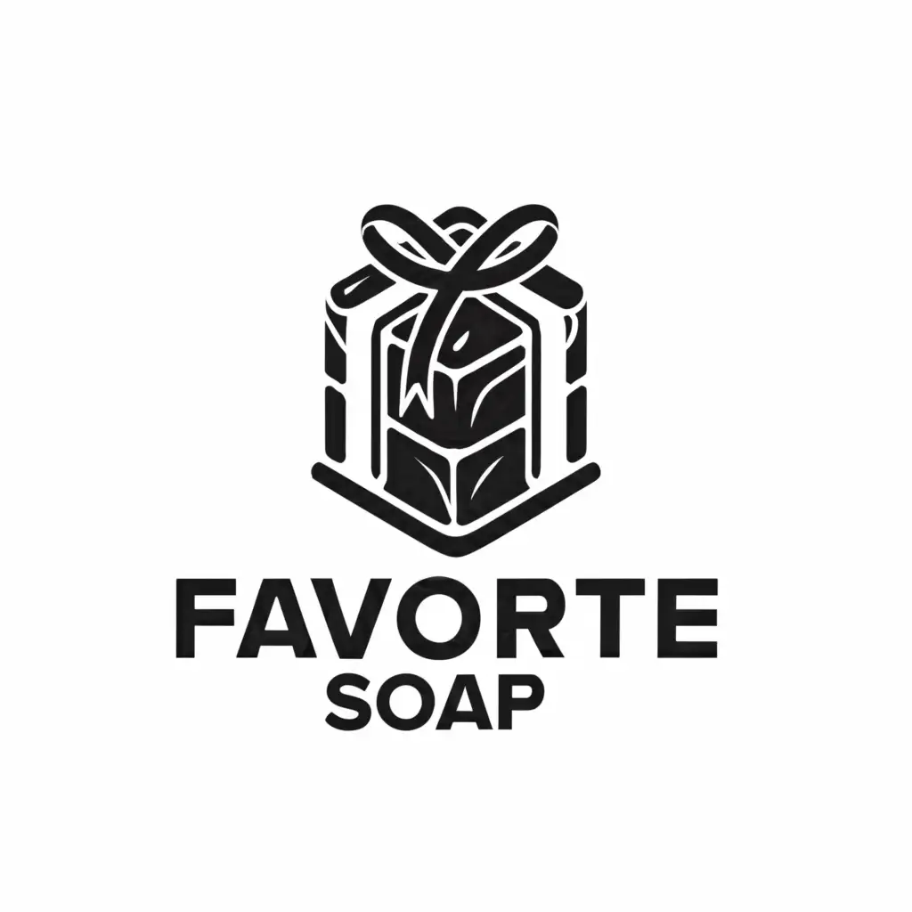 a logo design,with the text 'FAVORITE Soap', main symbol:black and white soap products,Moderate, clear background