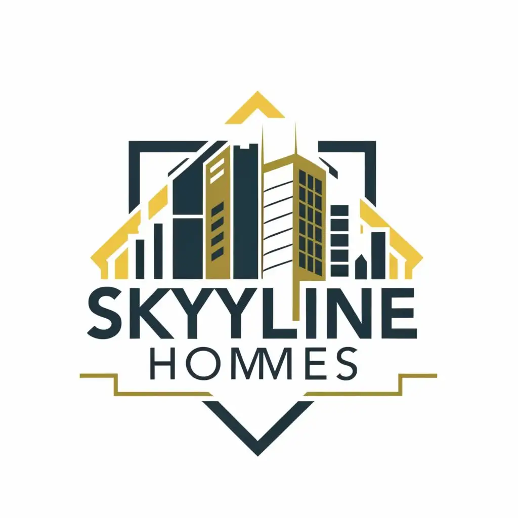 logo, construction home, with the text "Skyline Homes", typography, be used in Real Estate industry