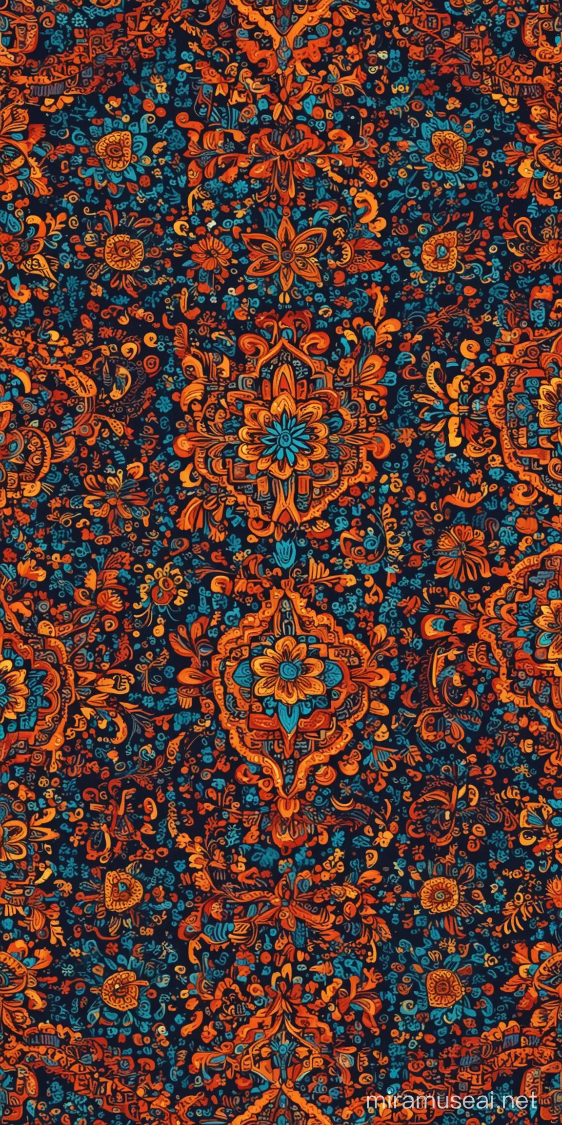 A vibrant background with a hispanic inspired pattern
