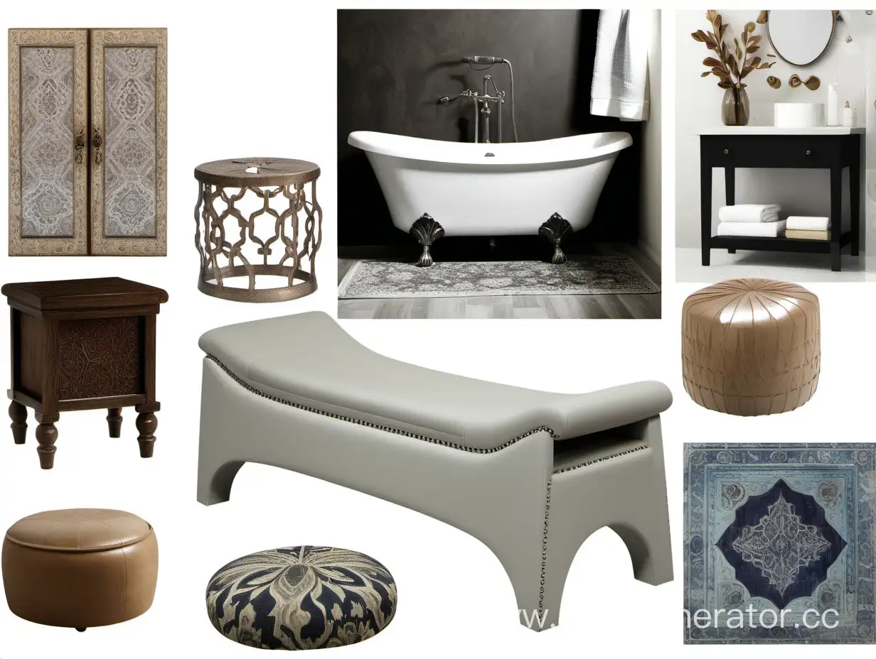 Elegantly-Layered-Ottoman-Style-Bathroom-Furniture-and-Decor-Collage