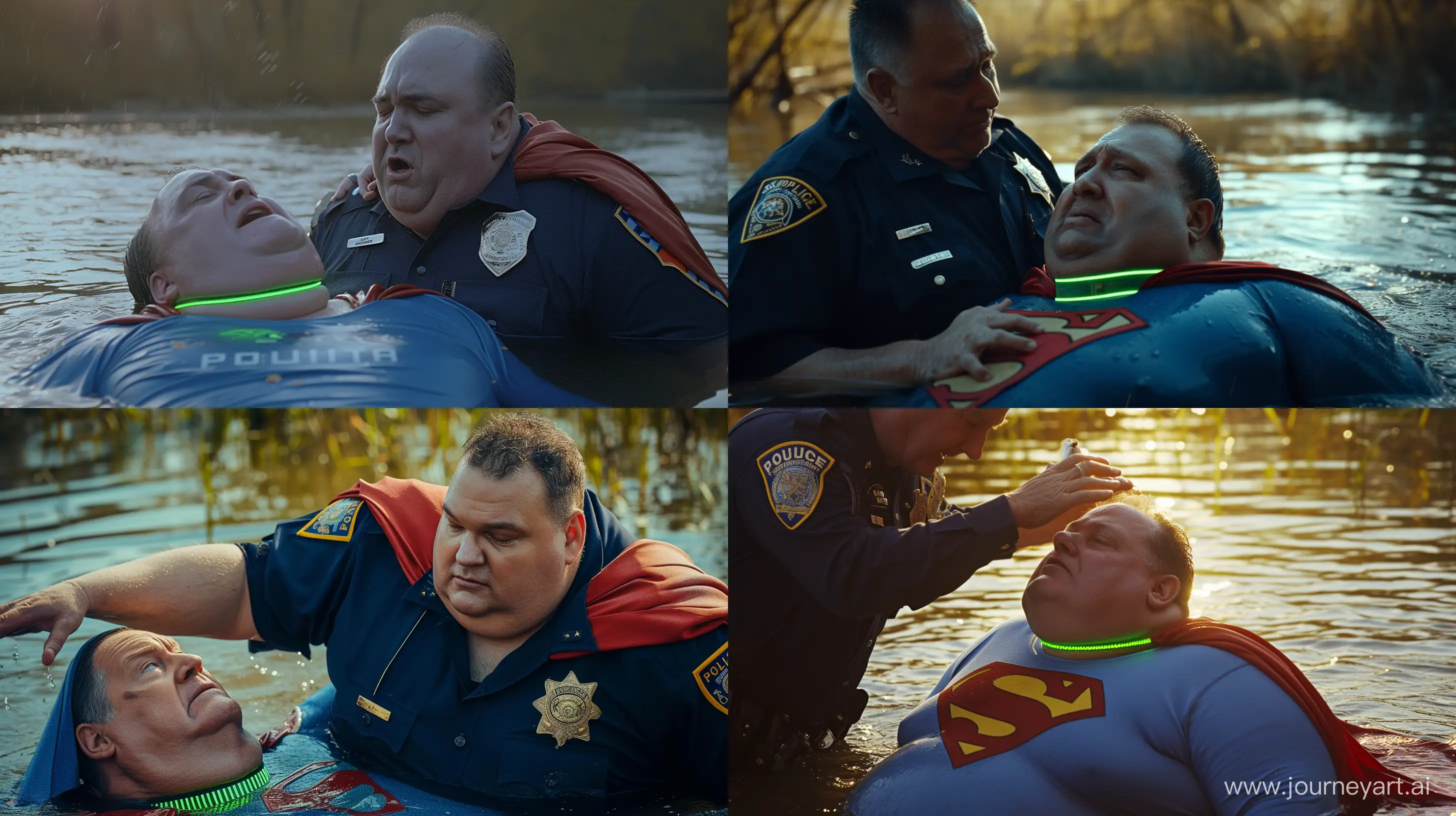 Elderly-Police-Officer-Assists-Stranded-Superhero-in-River-Rescue