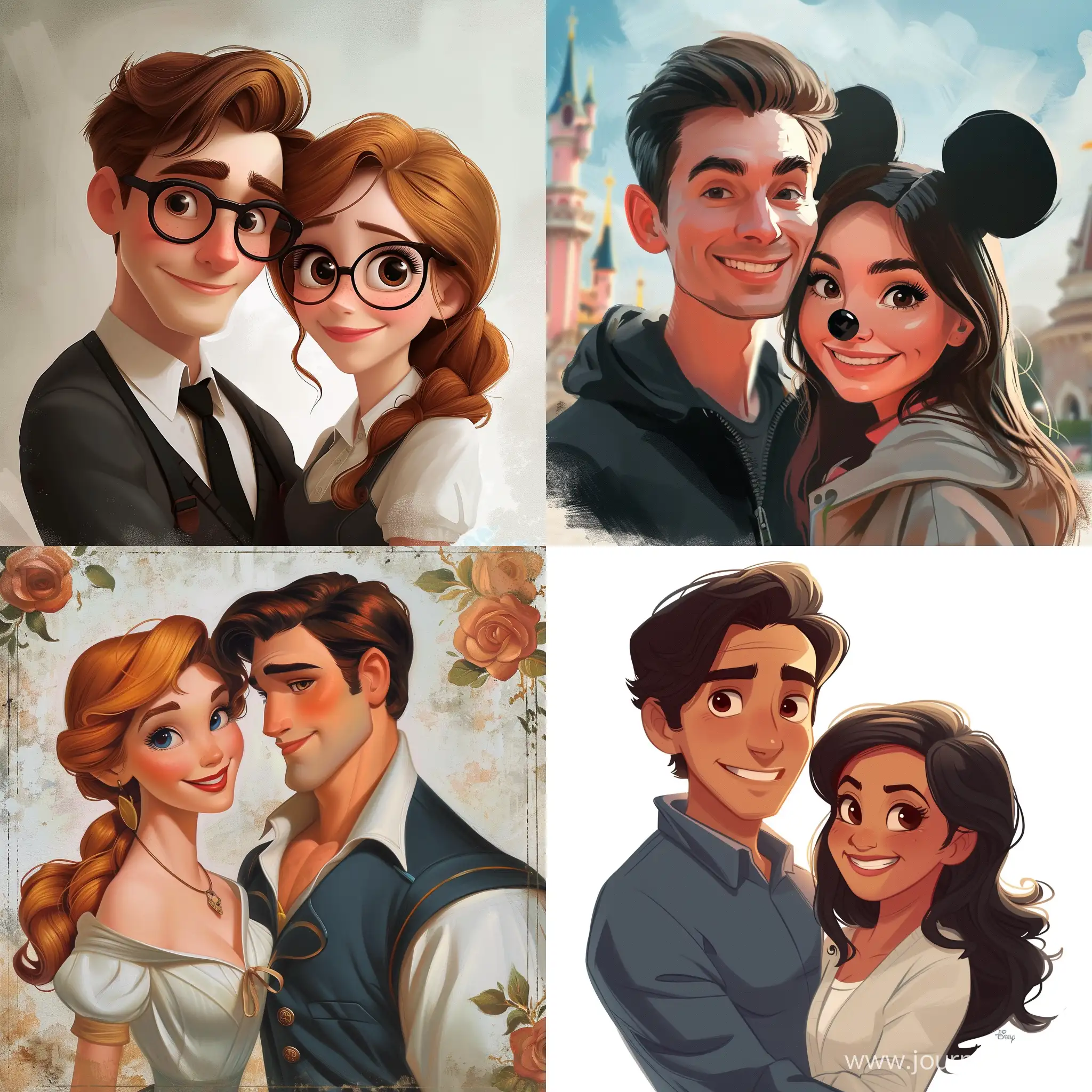 Whimsical-Disney-Cartoon-Couple-Portrait
