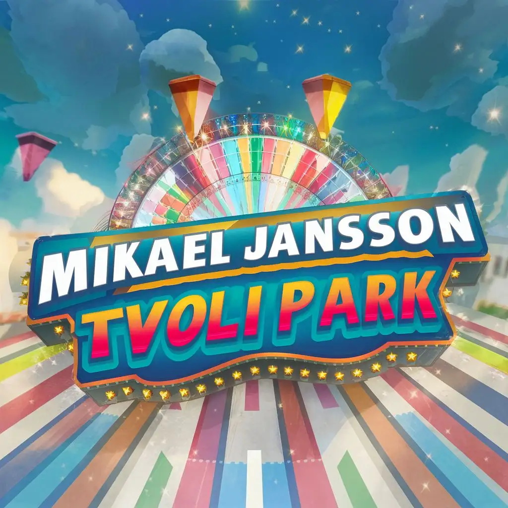logo, fun fair, with the text "Mikael Jansson
TIVOLI PARK", typography
