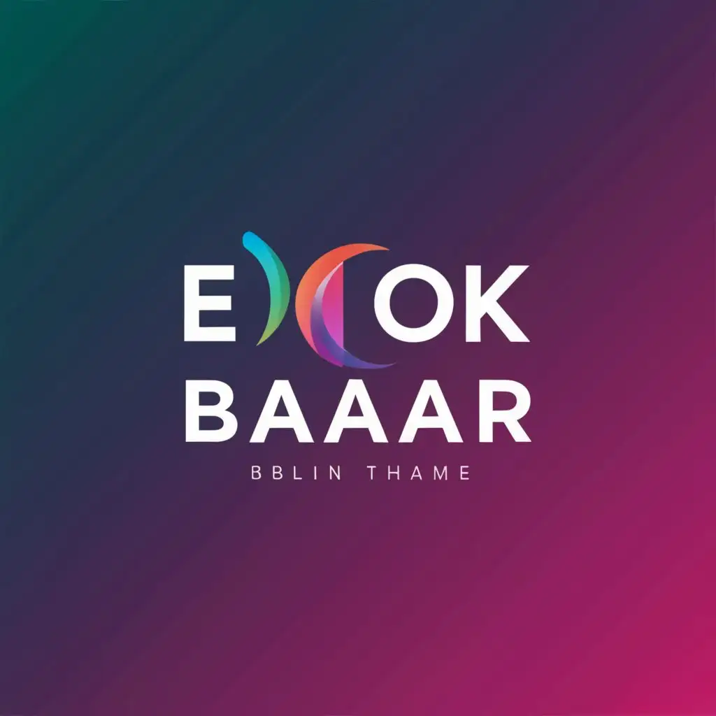 a logo design,with the text "E lok Bazar", main symbol:gradient,Minimalistic,clear background