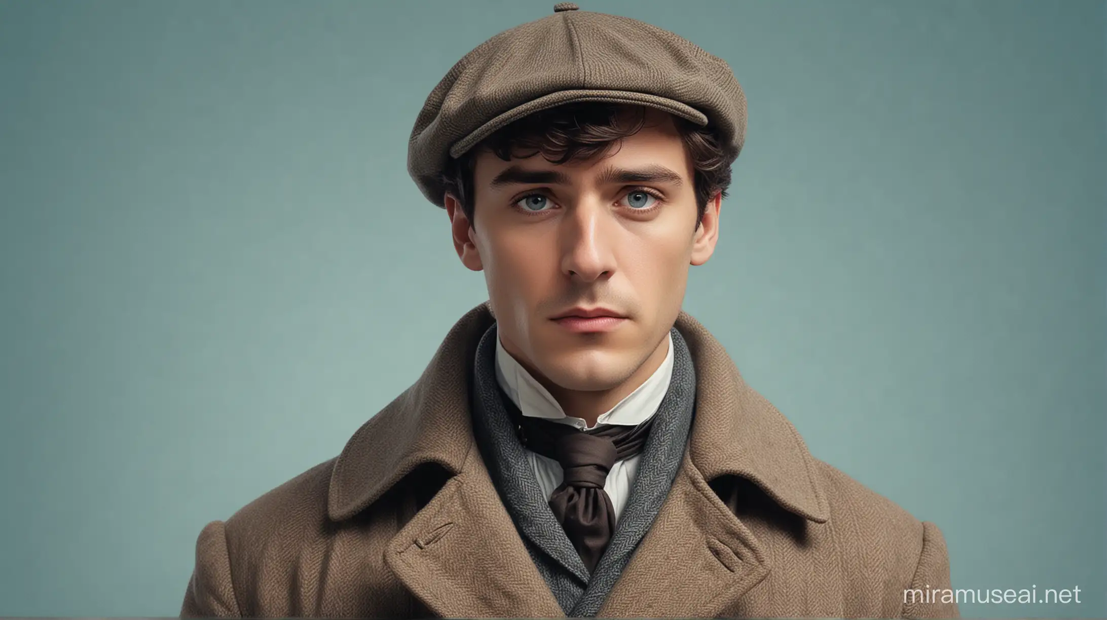 Teen Sherlock Holmes in Classic Detective Attire Solving a Mystery