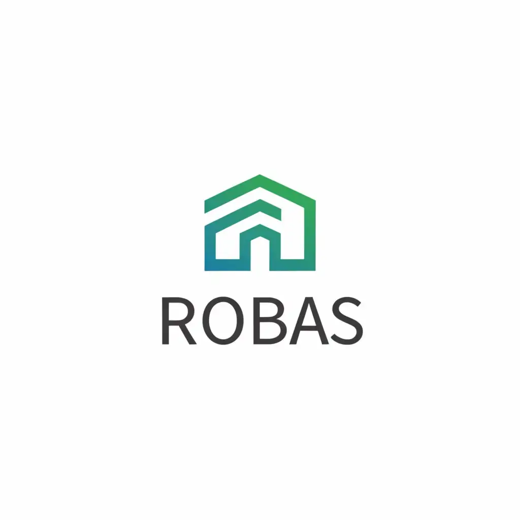 a logo design,with the text "Robas", main symbol:line art house / property,Moderate,be used in Real Estate industry,clear background