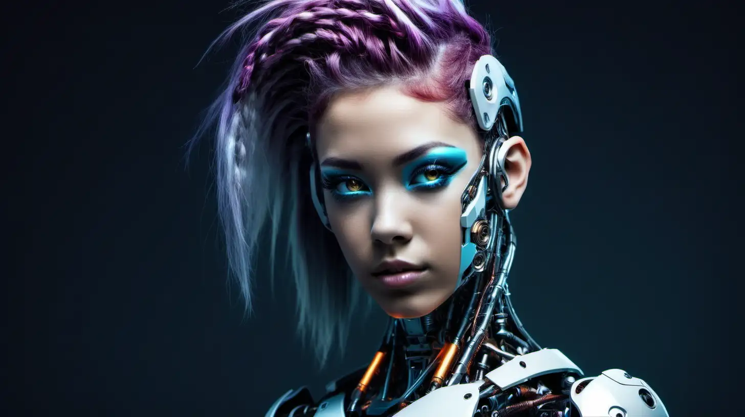 Futuristic Beauty Stunning 18YearOld Cyborg Woman with Striking Features