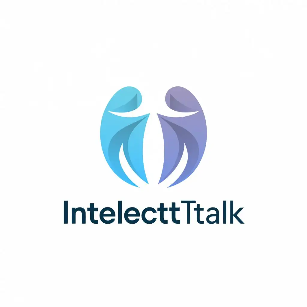 a logo design,with the text "IntellectTalk", main symbol:Talking people,Moderate,be used in Technology industry,clear background