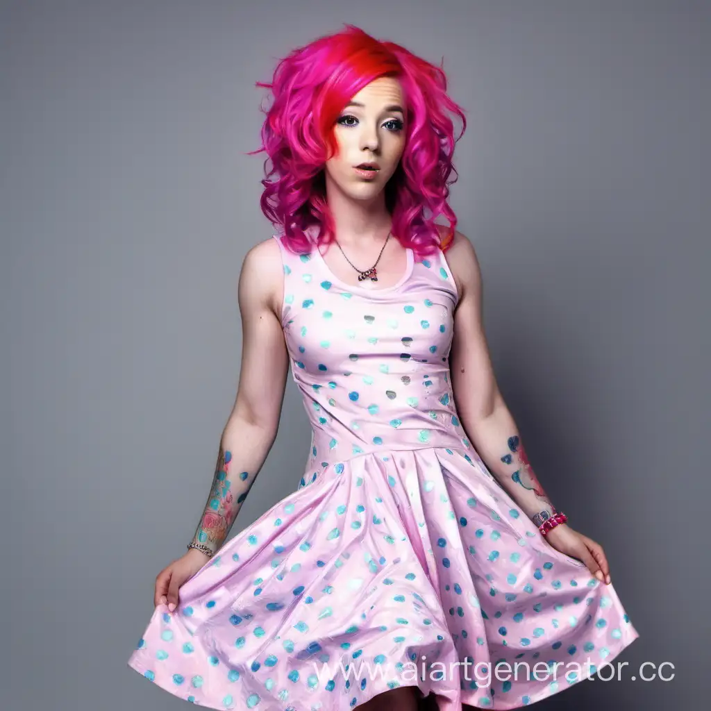 Гей с розовыми волосами и в платье