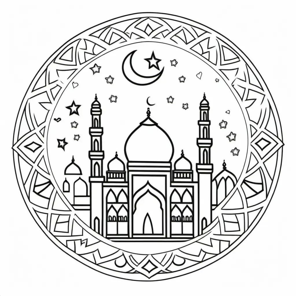 I love Ramadan kids colouring pages