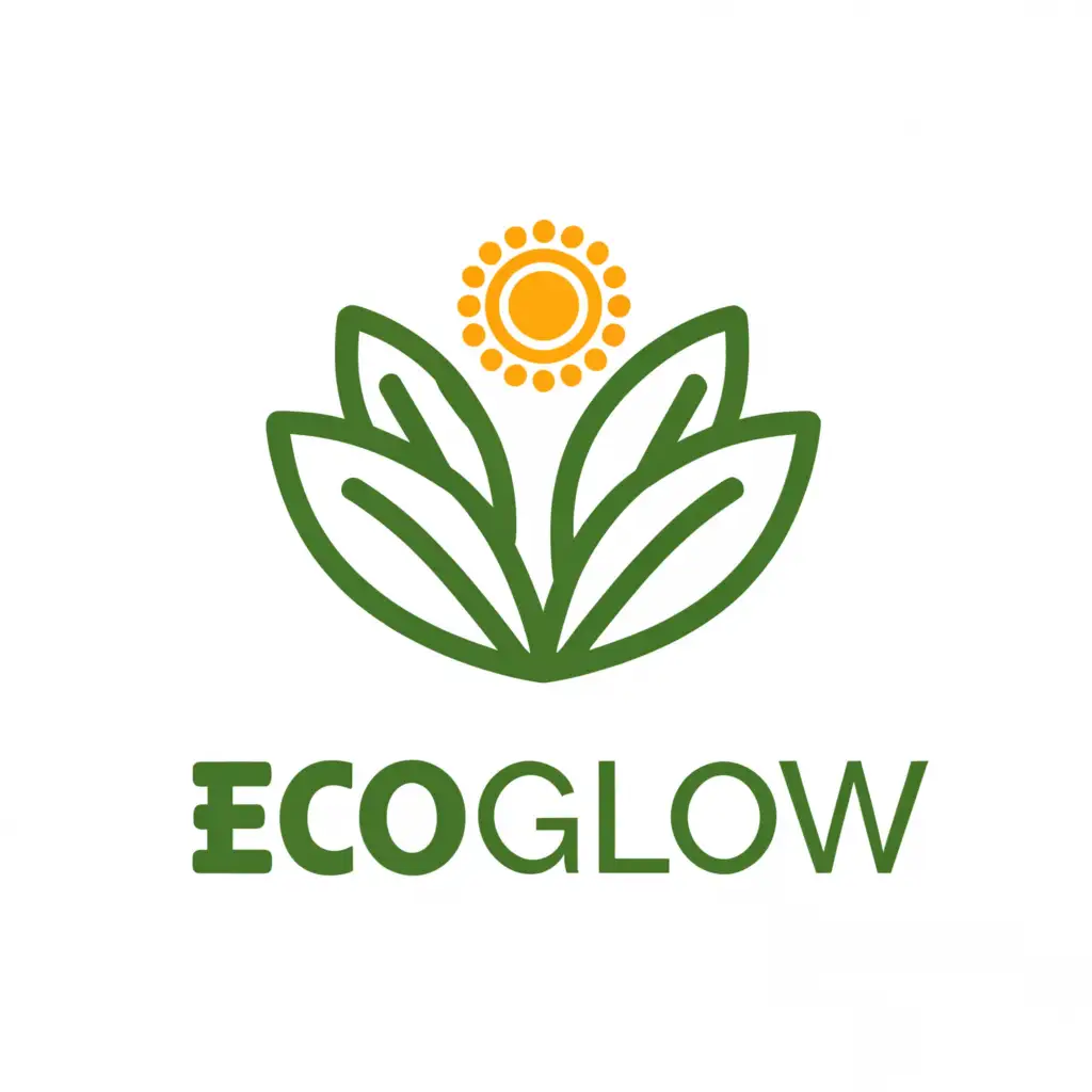 a logo design,with the text "EcoGlow", main symbol:We are a new organic skincare brand targeting young adults aged 20-35 who value sustainability and natural ingredients. Our brand name is 'EcoGlow.' We want a logo that reflects our eco-friendly ethos, using earthy tones like greens and browns. The logo should incorporate elements like leaves, plants, or natural shapes, symbolizing our commitment to nature. We prefer a clean and modern design that appeals to our target demographic's aesthetic sensibilities.,Moderate,be used in Beauty Spa industry,clear background