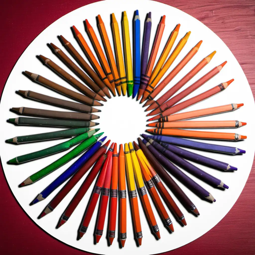 Vibrant Circle of Crayons Creating Colorful Art