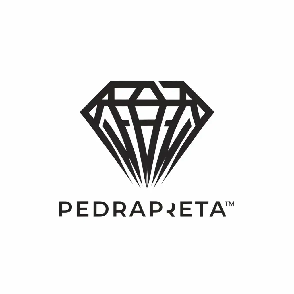 a logo design,with the text "PedraPreta", main symbol:Black Stone in a jewel,complex,be used in Retail industry,clear background