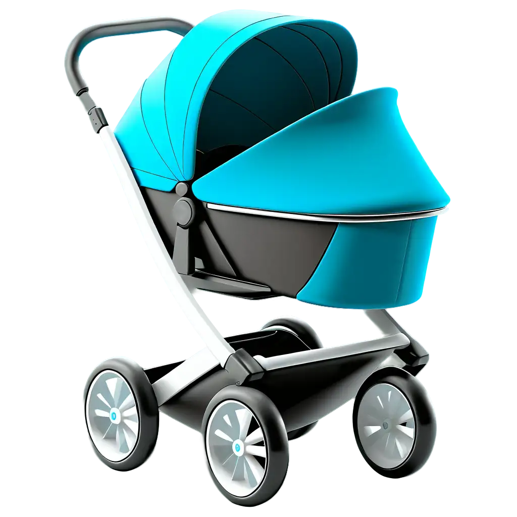 baby stroller, beautiful, smooth line, unique, future design, C4D Rendering