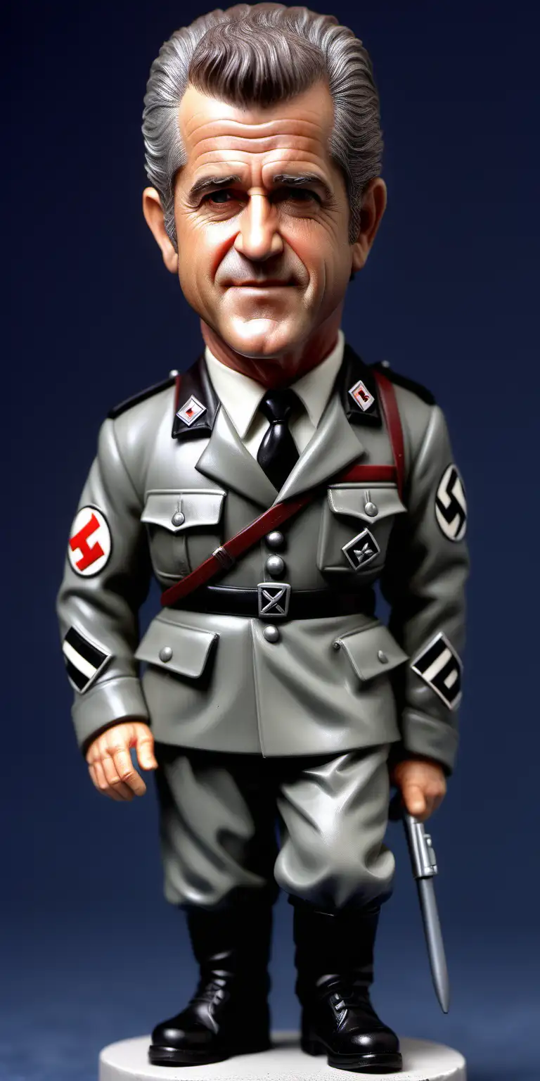 Actor Mel Gibson in Controversial Nazi Uniform Bobblehead Sculpture