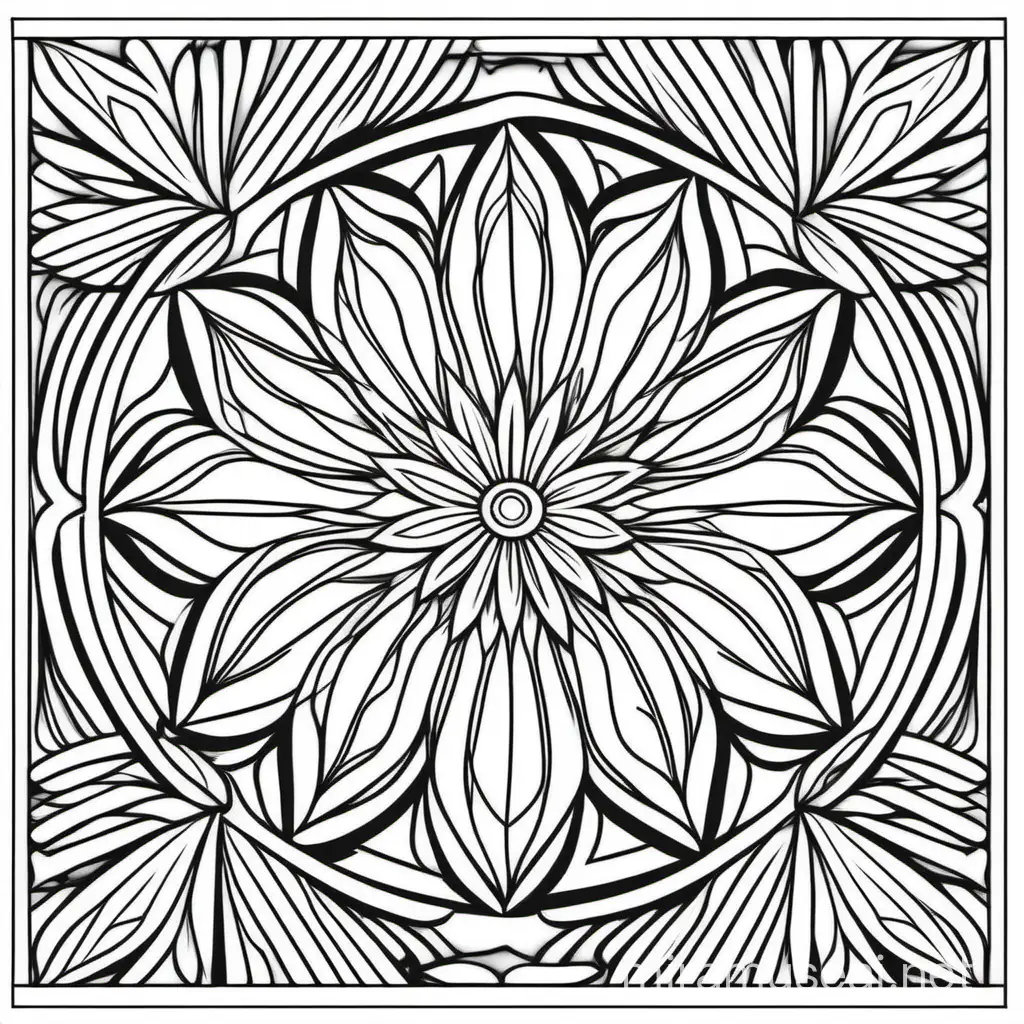 coloring book for adults, simple, abstract, no detail, outline no colour, fill frame, edge to edge, clipart white background --ar 3:2 --style raw