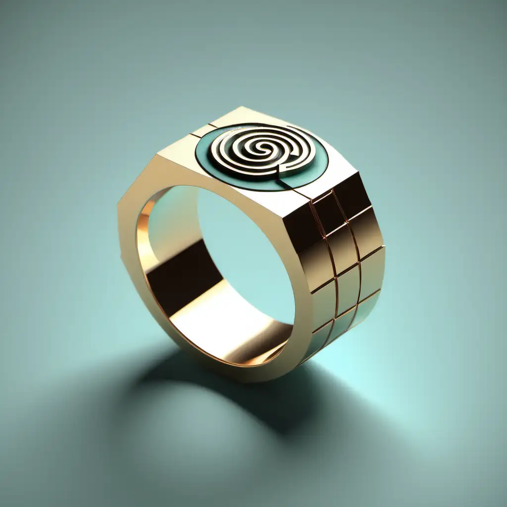 Abstract Expressionism Vibrant Ring of Postmodern Philosophy Style