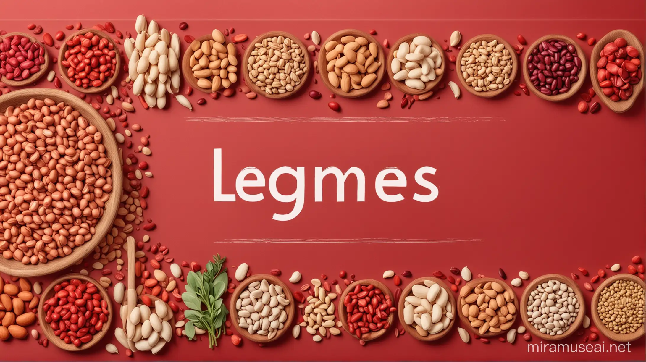 Banner design with red color palette about legumes