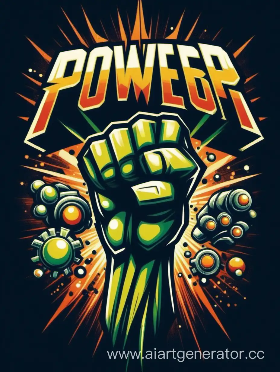 Energize-Your-Style-with-Power-Up-TShirt-Design-HighQuality-128K-Ultra-Graphics