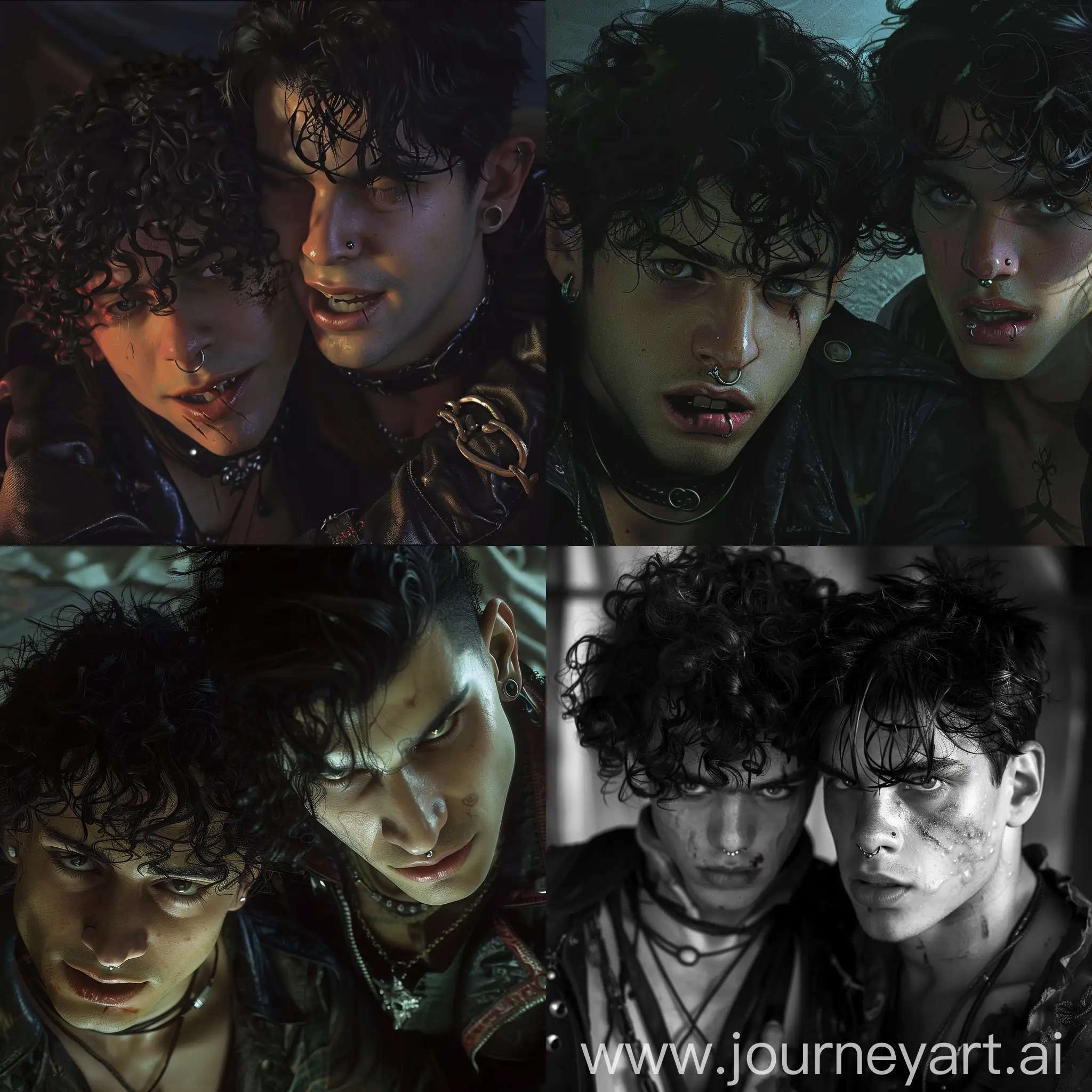 DarkHaired-Young-Men-Battling-Vampires-and-Demons-in-Video-GameInspired-Scene