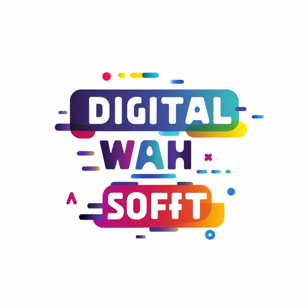 logo, website development logo, with the text "Digital wah soft", typography, be used in Internet industry