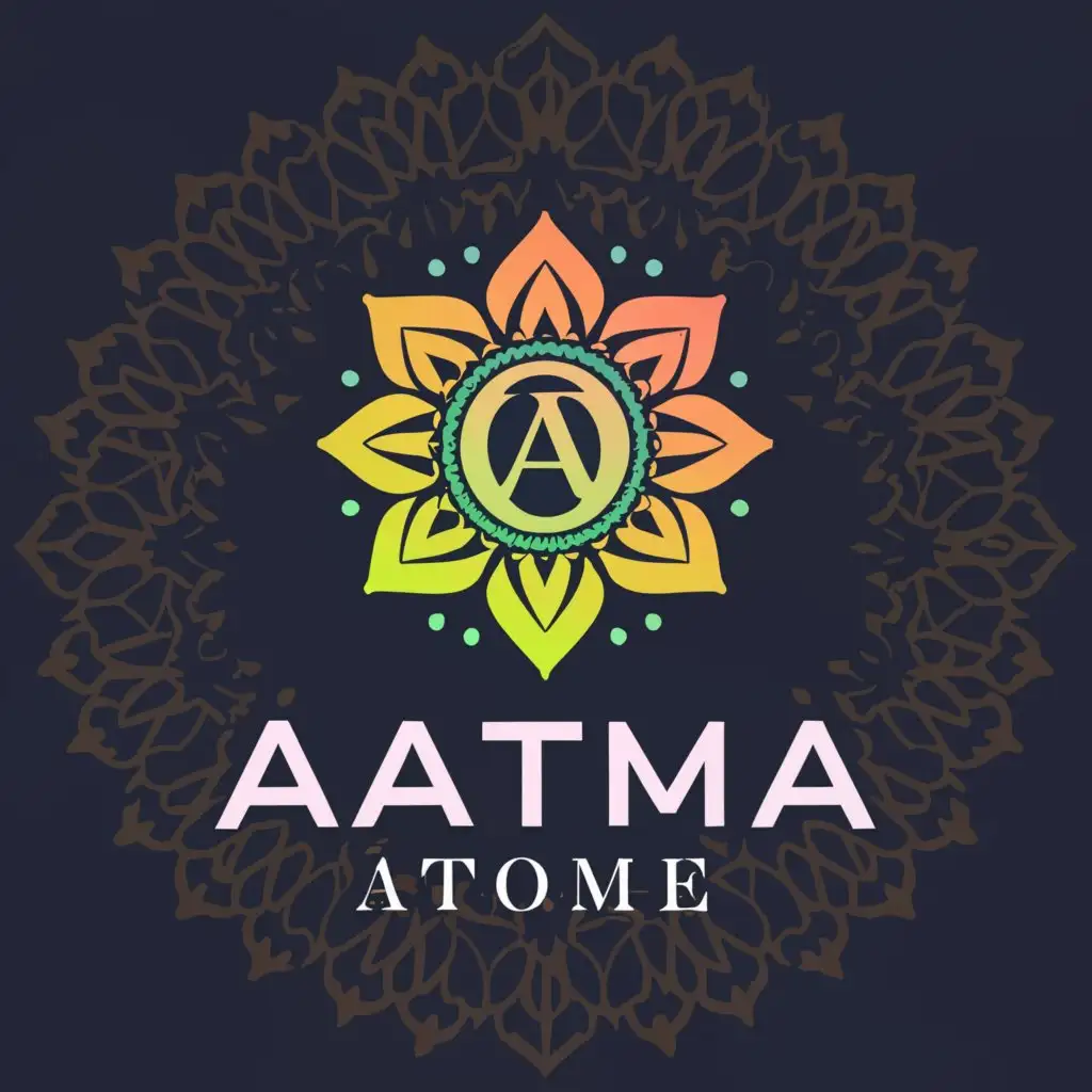 a logo design,with the text "aatma", main symbol:mandala chakra,Moderate,be used in Retail industry,clear background