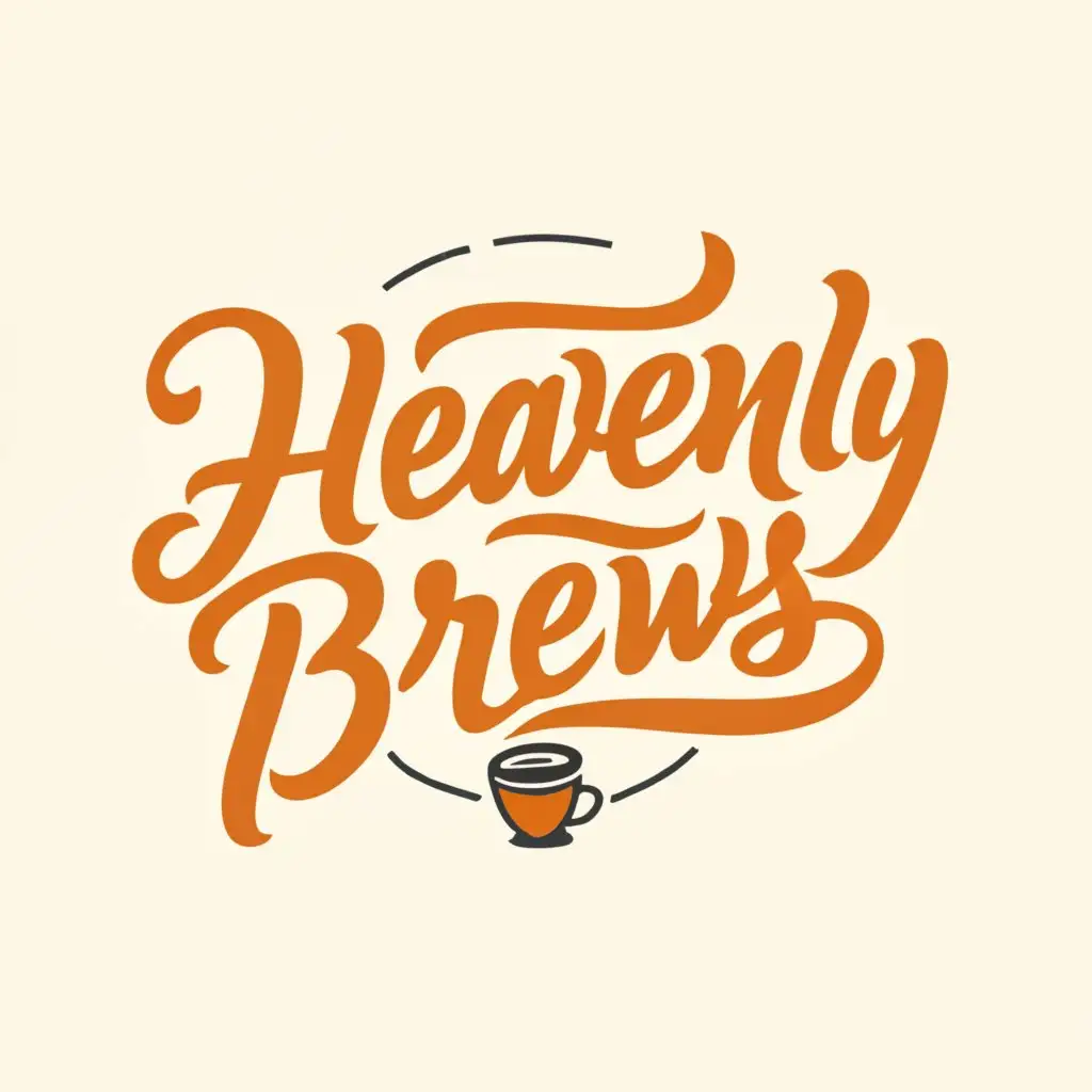 a logo design,with the text "Heavenly BREWS", main symbol:Coffee bright colors,Moderate,be used in Religious industry,clear background