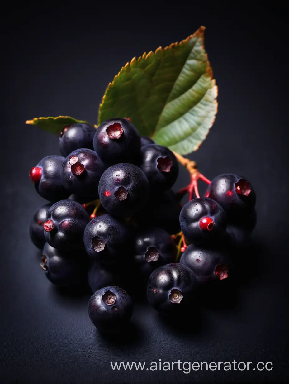 Rich-Aronia-Fruit-on-a-Dark-Background-Fresh-and-Vibrant-Harvest