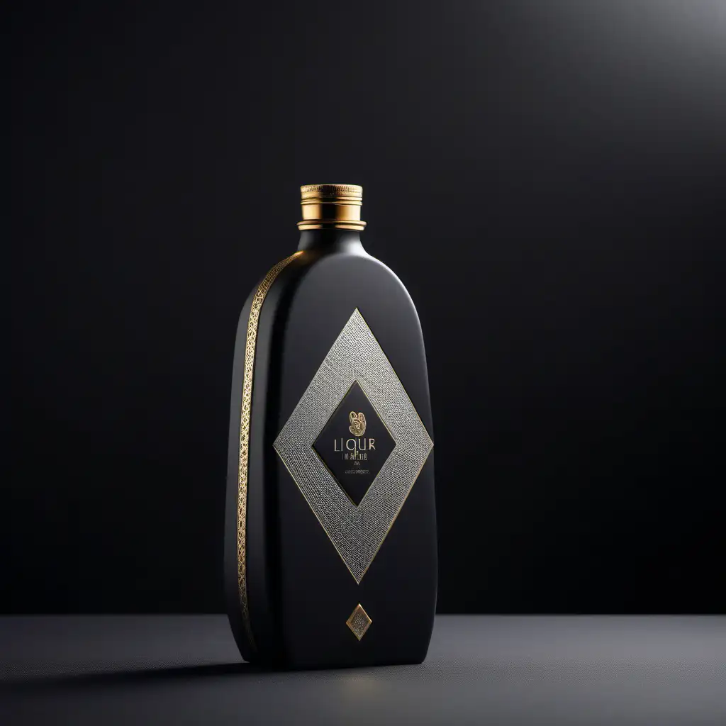 Luxurious Modern Health Liquor Packaging HighEnd Design with Silver and Black Matte Ceramic