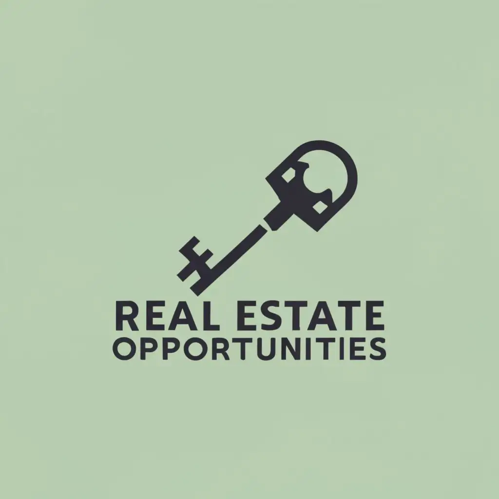 logo, key, with the text "Real estate opportunities", typography, be used in Real Estate industry