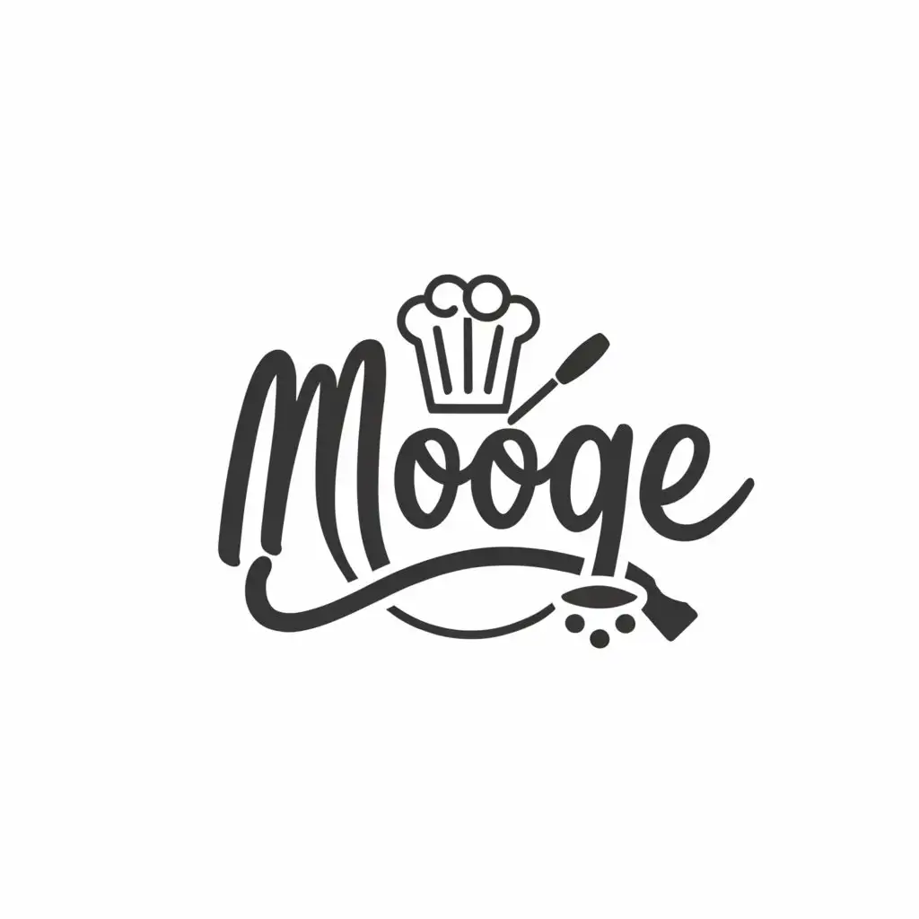 a logo design,with the text "MOOGE", main symbol:Cooking workshop,Moderate,clear background