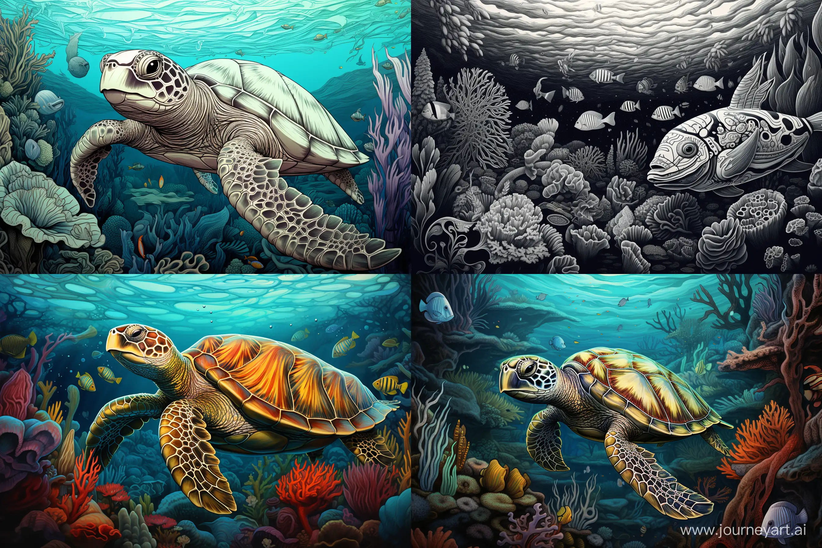 Vibrant-Underwater-Ecosystem-Teeming-with-Diverse-Wildlife