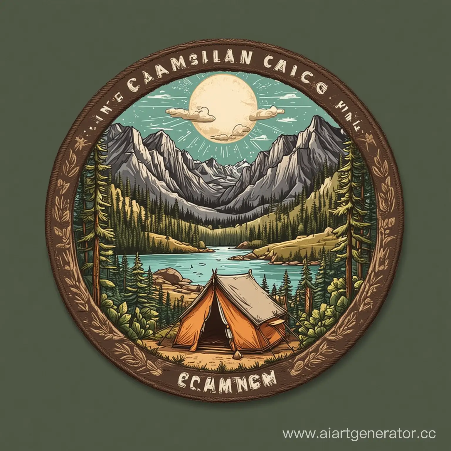 vector, camping nature adventure wild, graphic illustration vector art t-shirt design, line badge patch pin