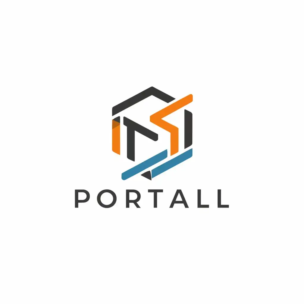 a logo design,with the text "portal", main symbol:retail and the data work 
virtualize and automatise 
documents,Minimalistic,clear background