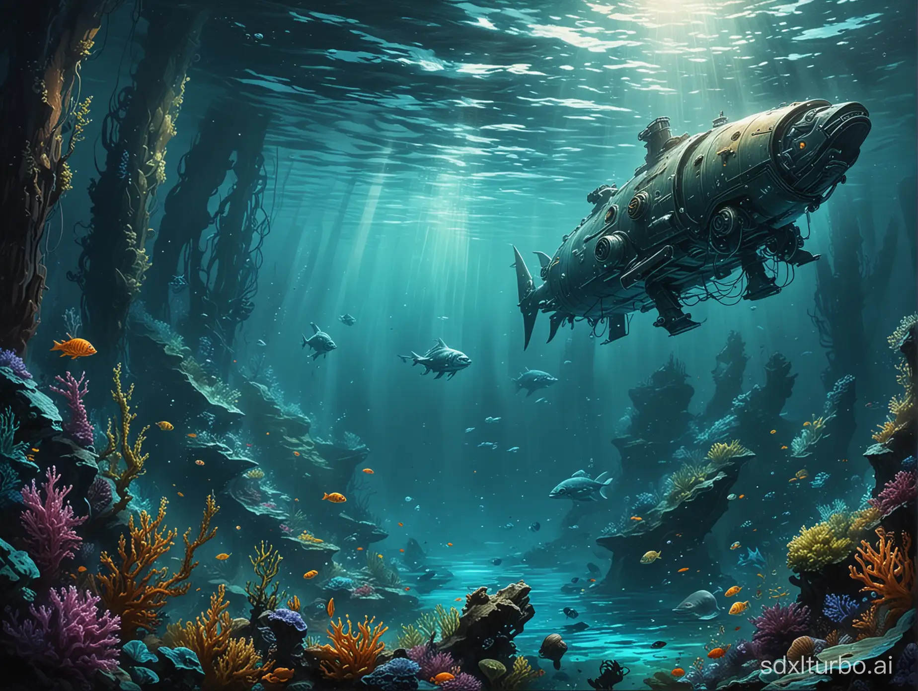 Futuristic-Underwater-Cityscape-in-SciFi-Painting