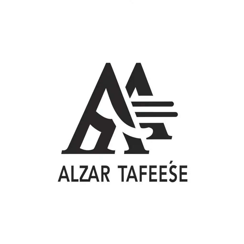 logo, AT, with the text "Alazar Tafese", typography