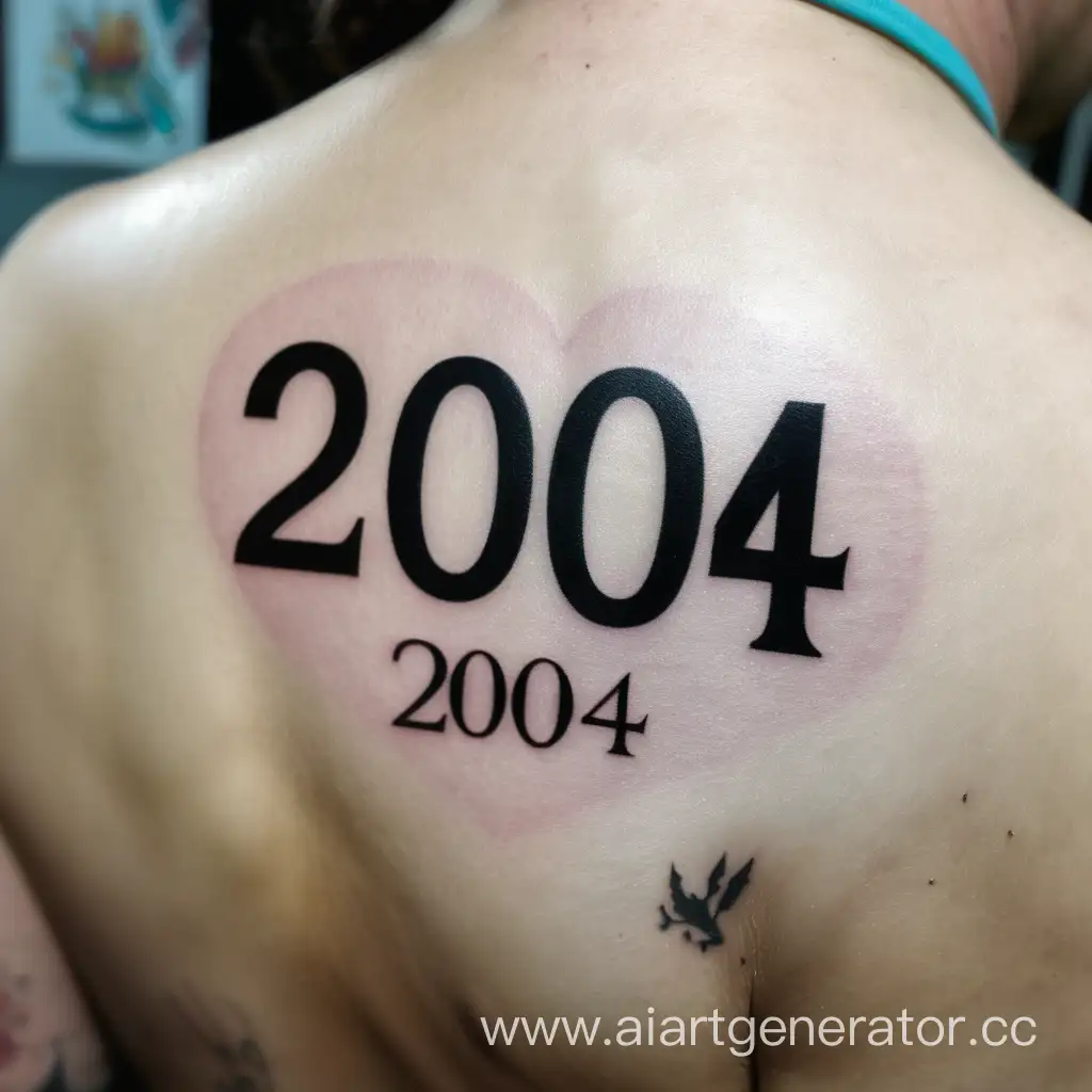 татуировка с числом 2004