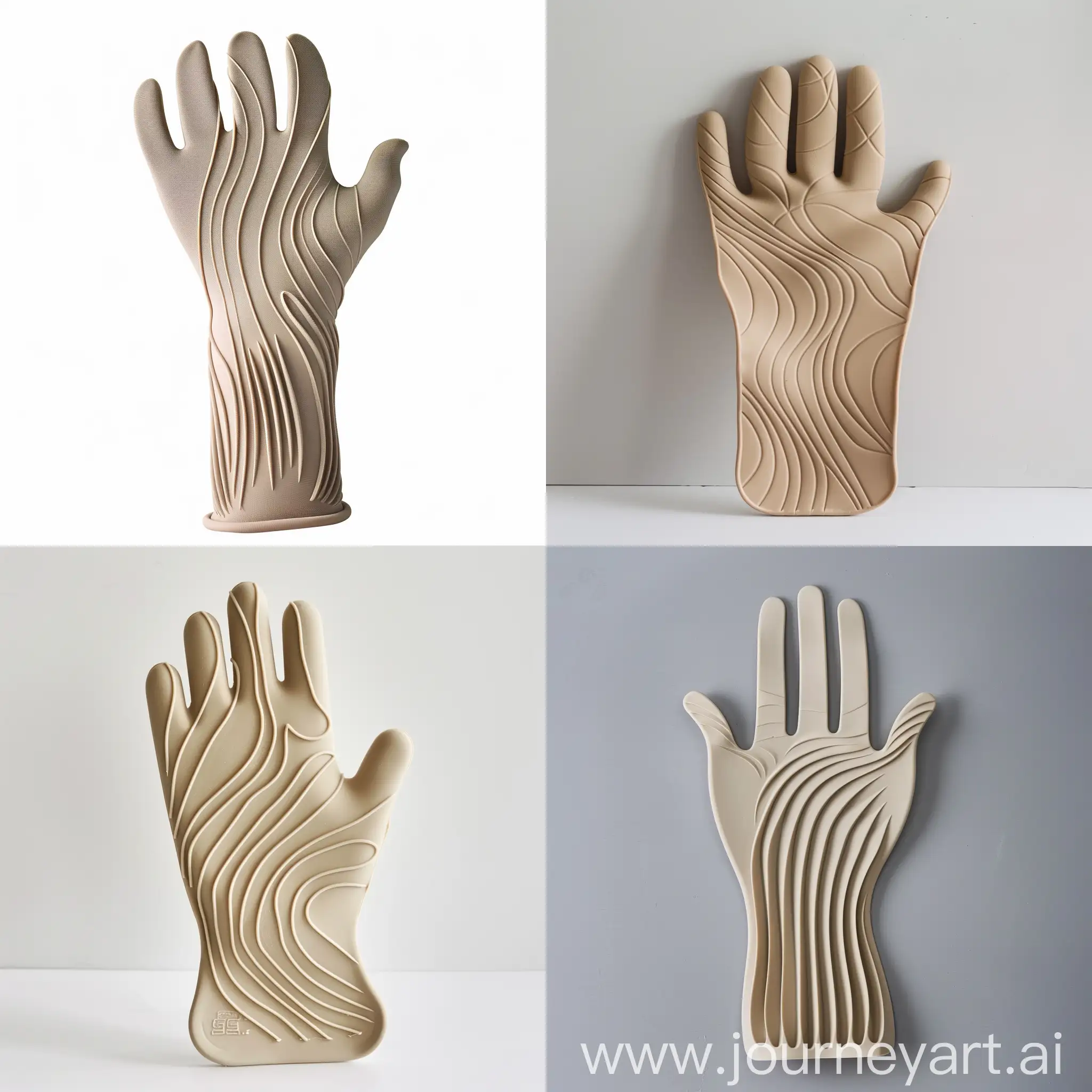 Beige-Silicone-Oven-Glove-with-Horizontal-Wavy-Lines