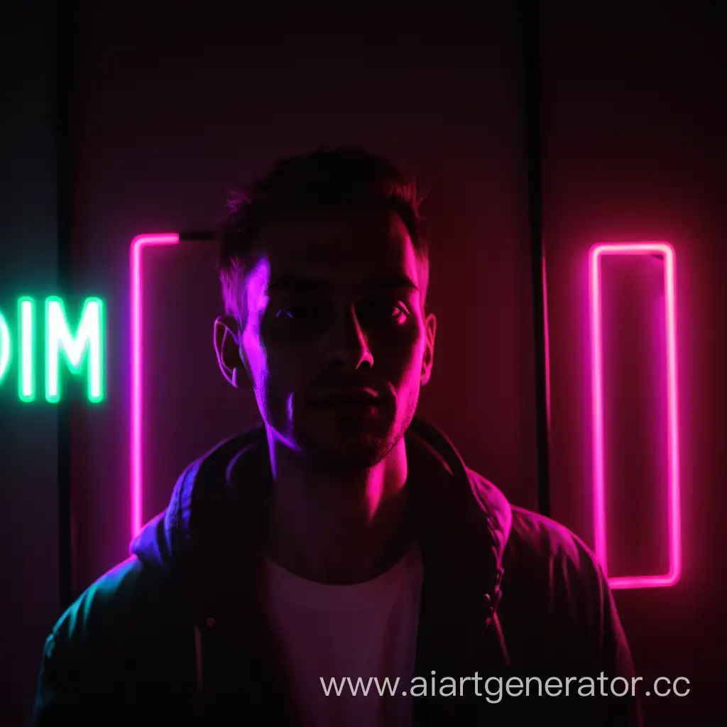 Blurred-Silhouette-of-a-Man-in-Dim-Neon-Ambiance