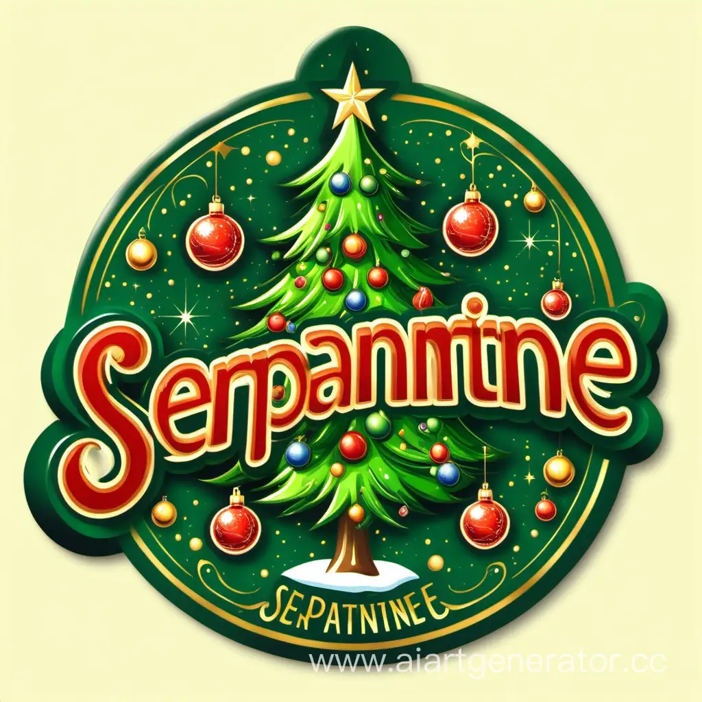 Логотип студии елочной новогодней игрушки "Серпантин"