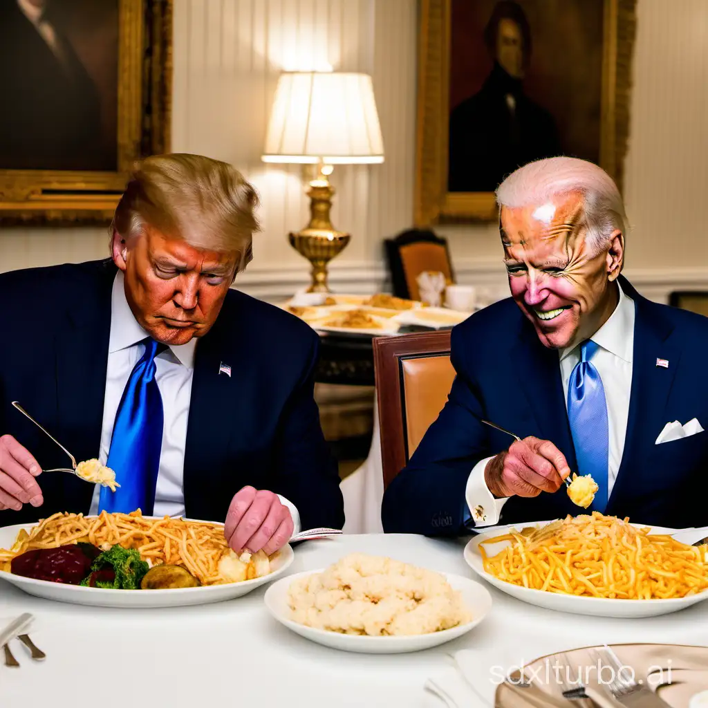 donald trump and joe biden eating food together