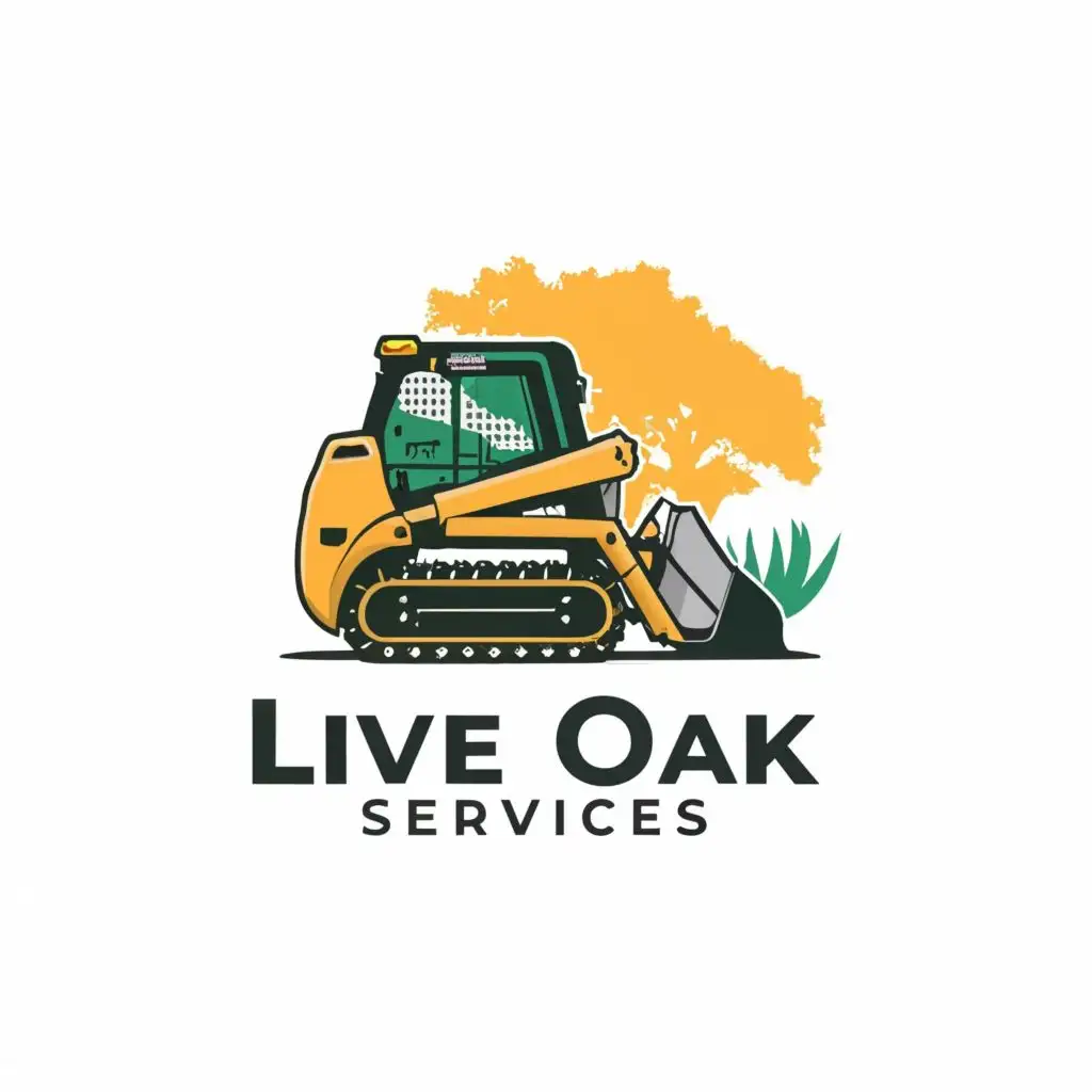 logo, skid steer, with the text "Live Oak Services", typography, be used in Construction industry