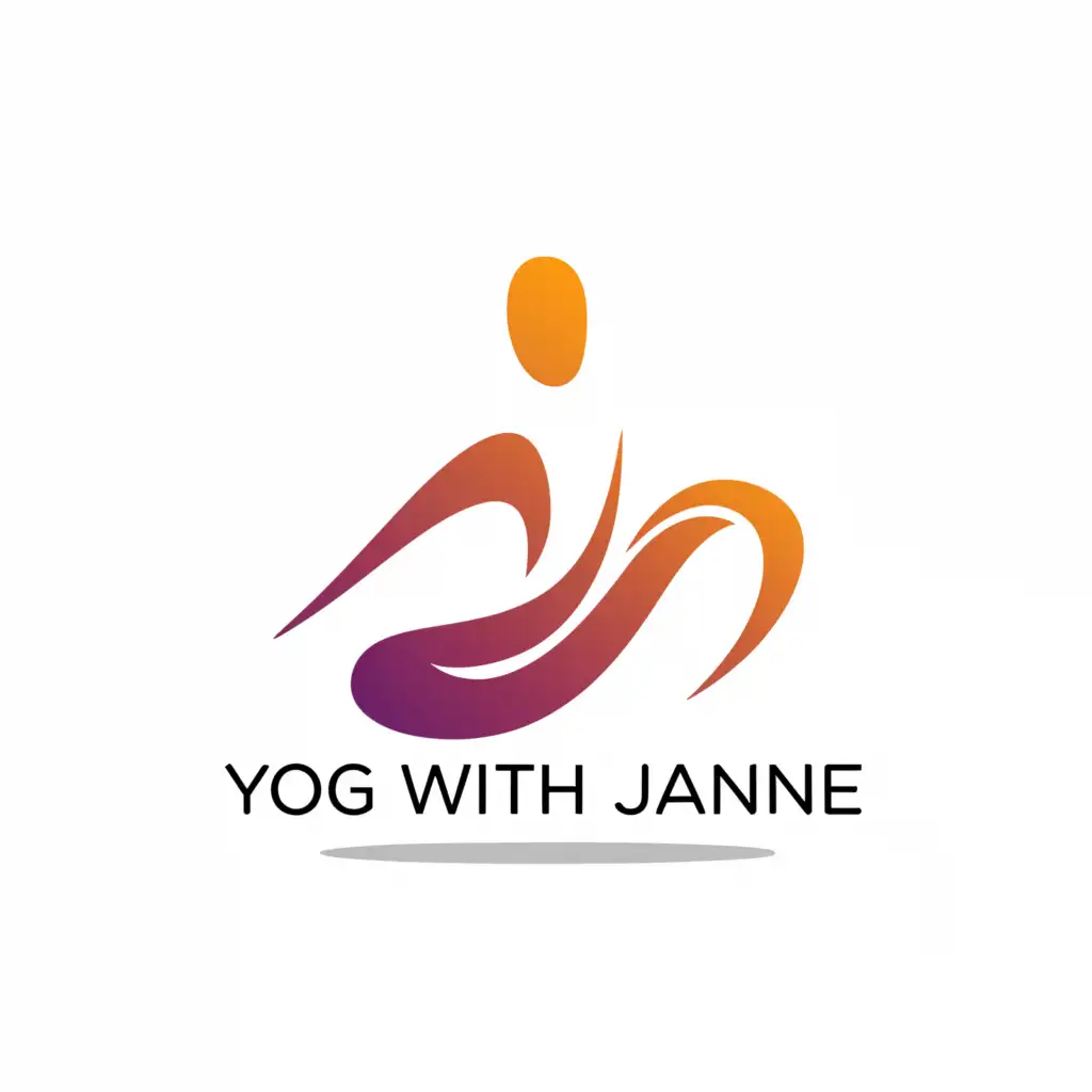 a logo design,with the text "Yoga with Janine", main symbol:Asana,Minimalistic,be used in Internet industry,clear background