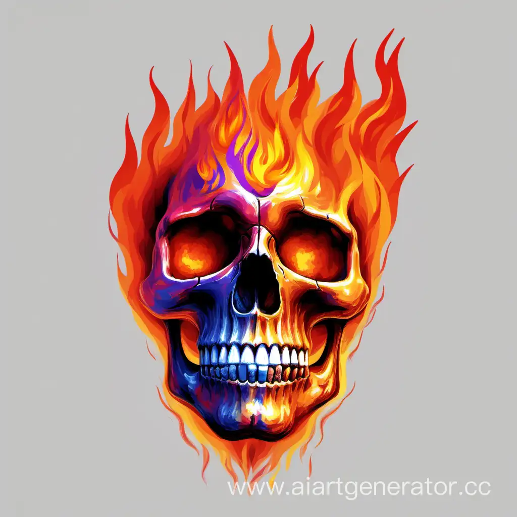 Vibrant-Fiery-Skull-Artwork-Abstract-Illustration-with-Intense-Color-Palette