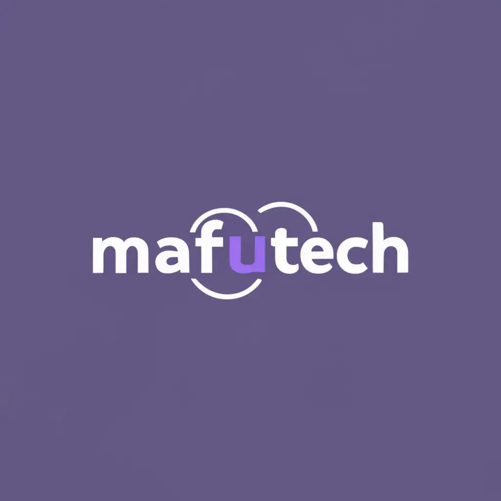 logo, embossed letters in grey and purple cloud, with the text "MafuTech", typography, be used in Technology industry