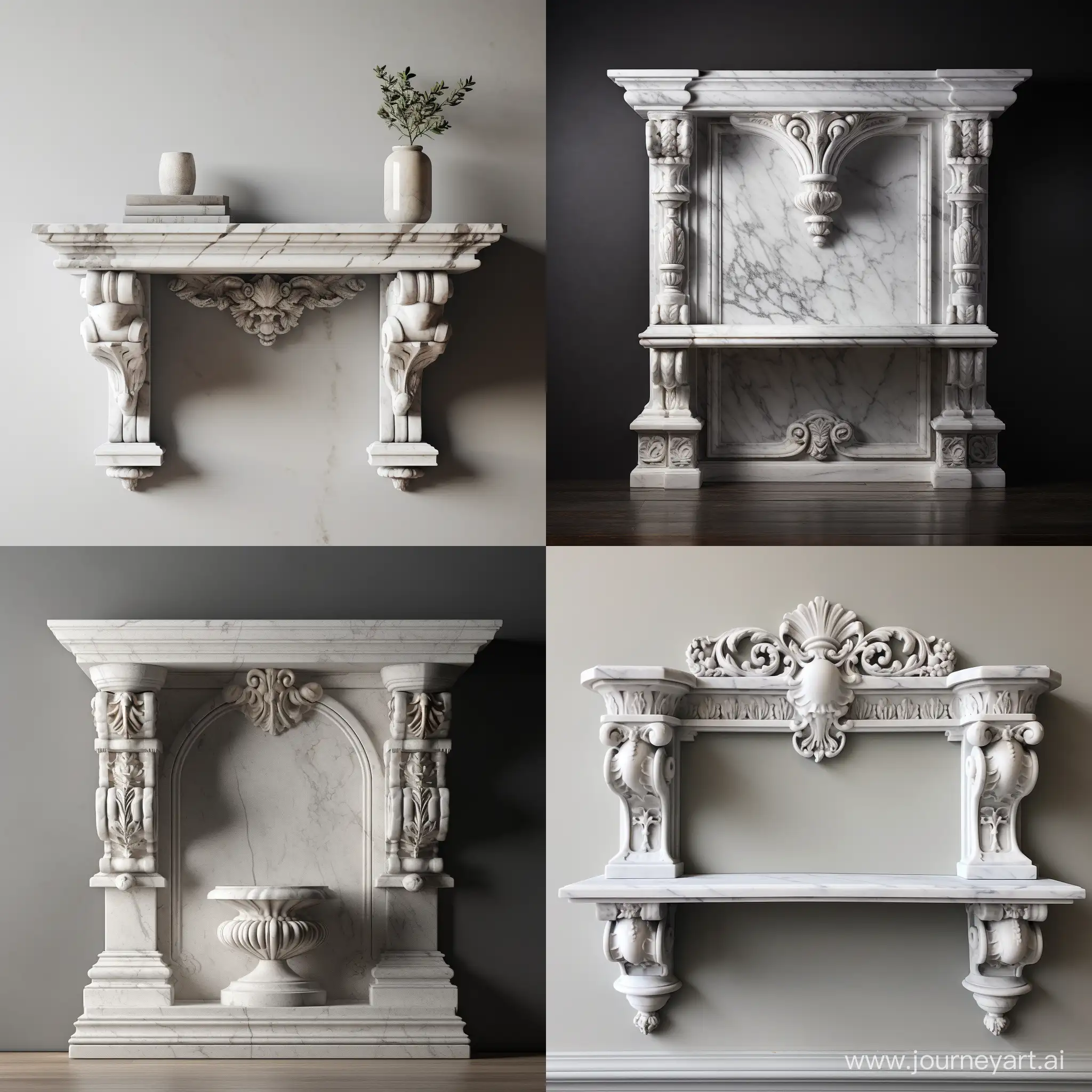 Elegant-Marble-Classical-Architecture-Wall-Shelf