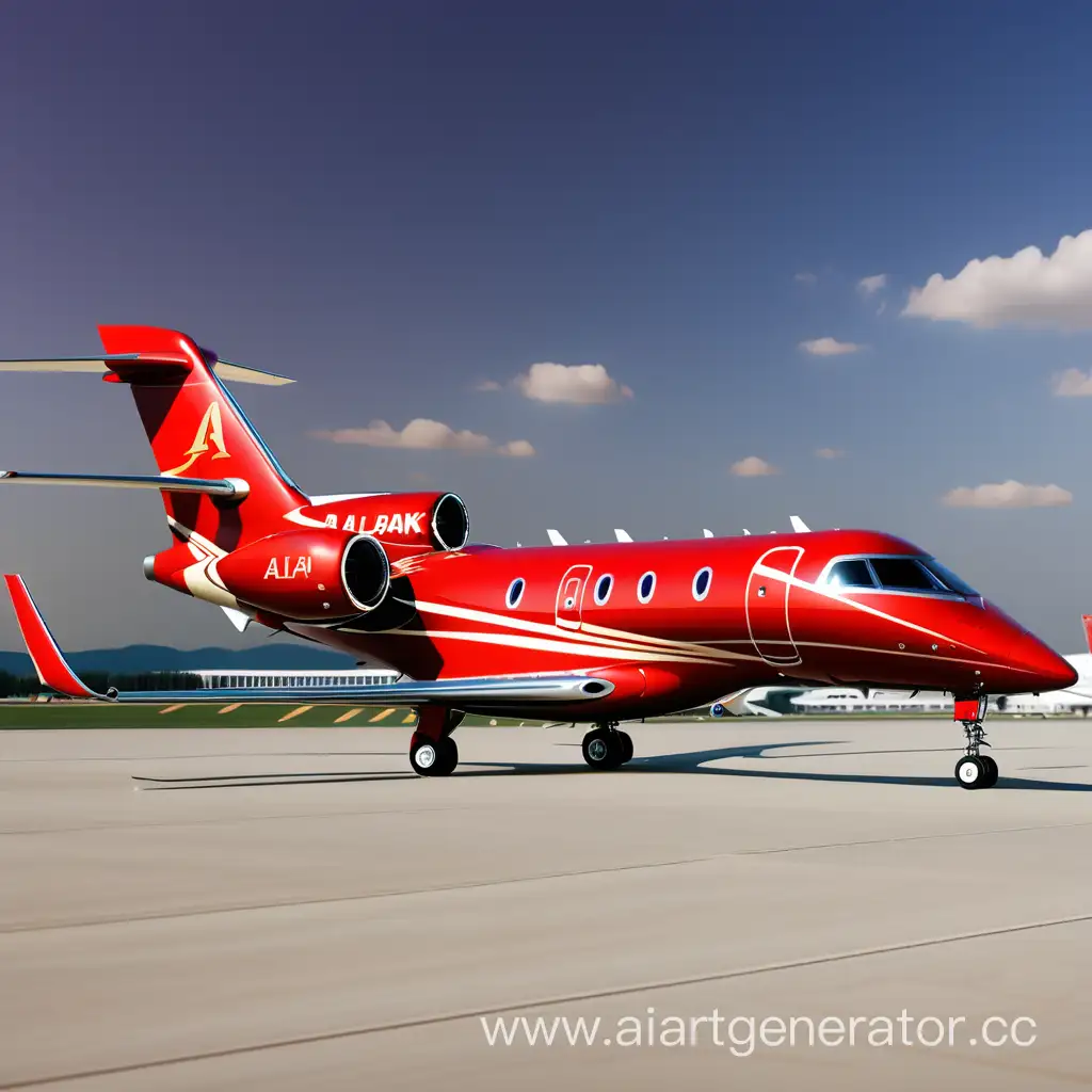 Luxury-Business-Jet-with-Striking-Red-Alfa-Bank-Livery