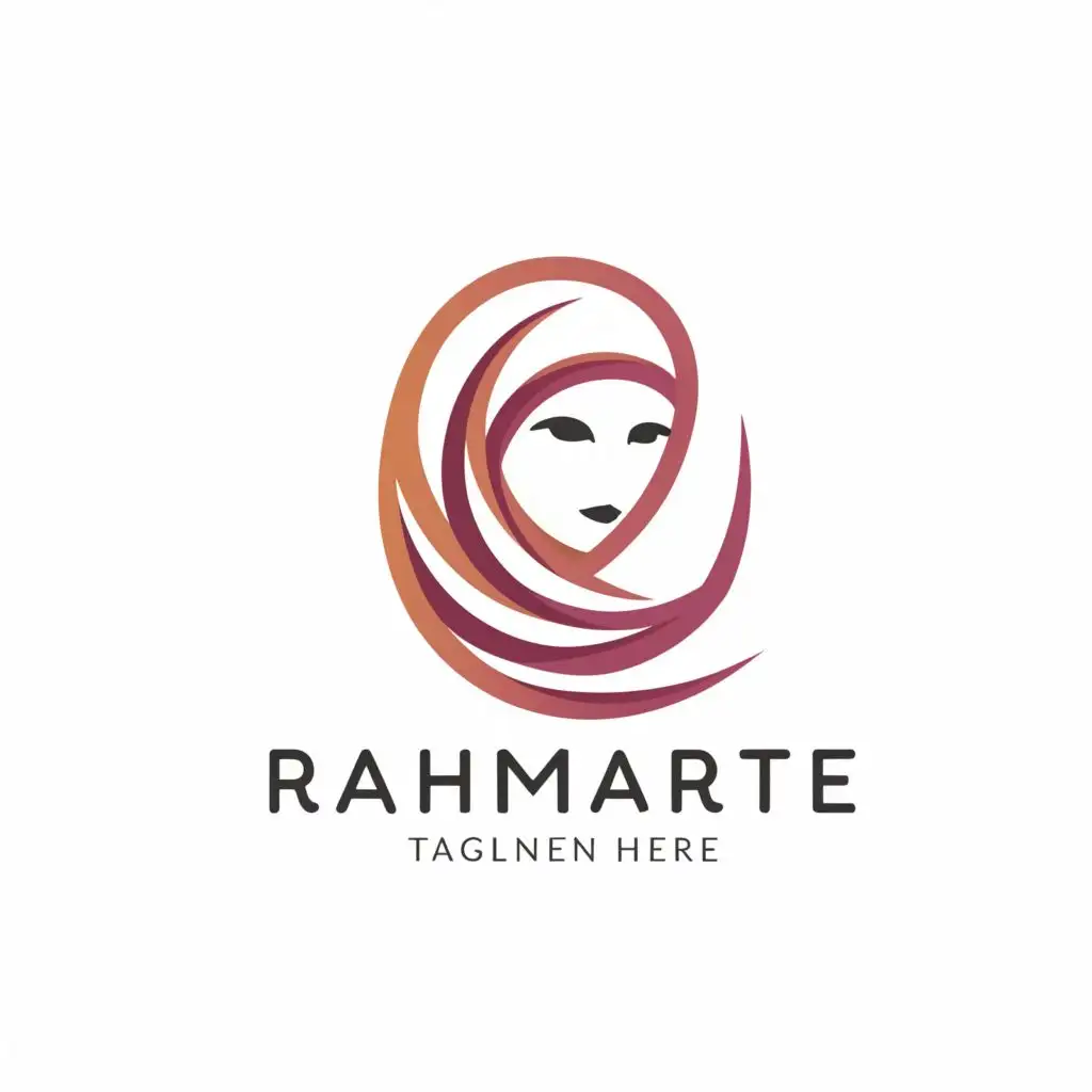 a logo design,with the text "RAHMARTE", main symbol:hijab woman art paint creative mental health,Moderate,be used in Religious industry,clear background