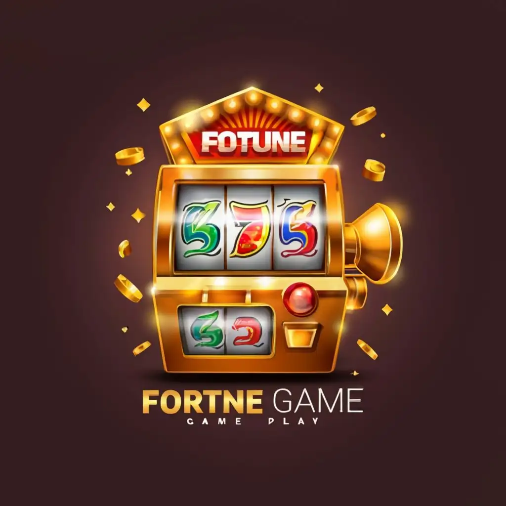 a logo design,with the text "Fortune Game Play", main symbol:Slot Machine,Moderate,clear background
