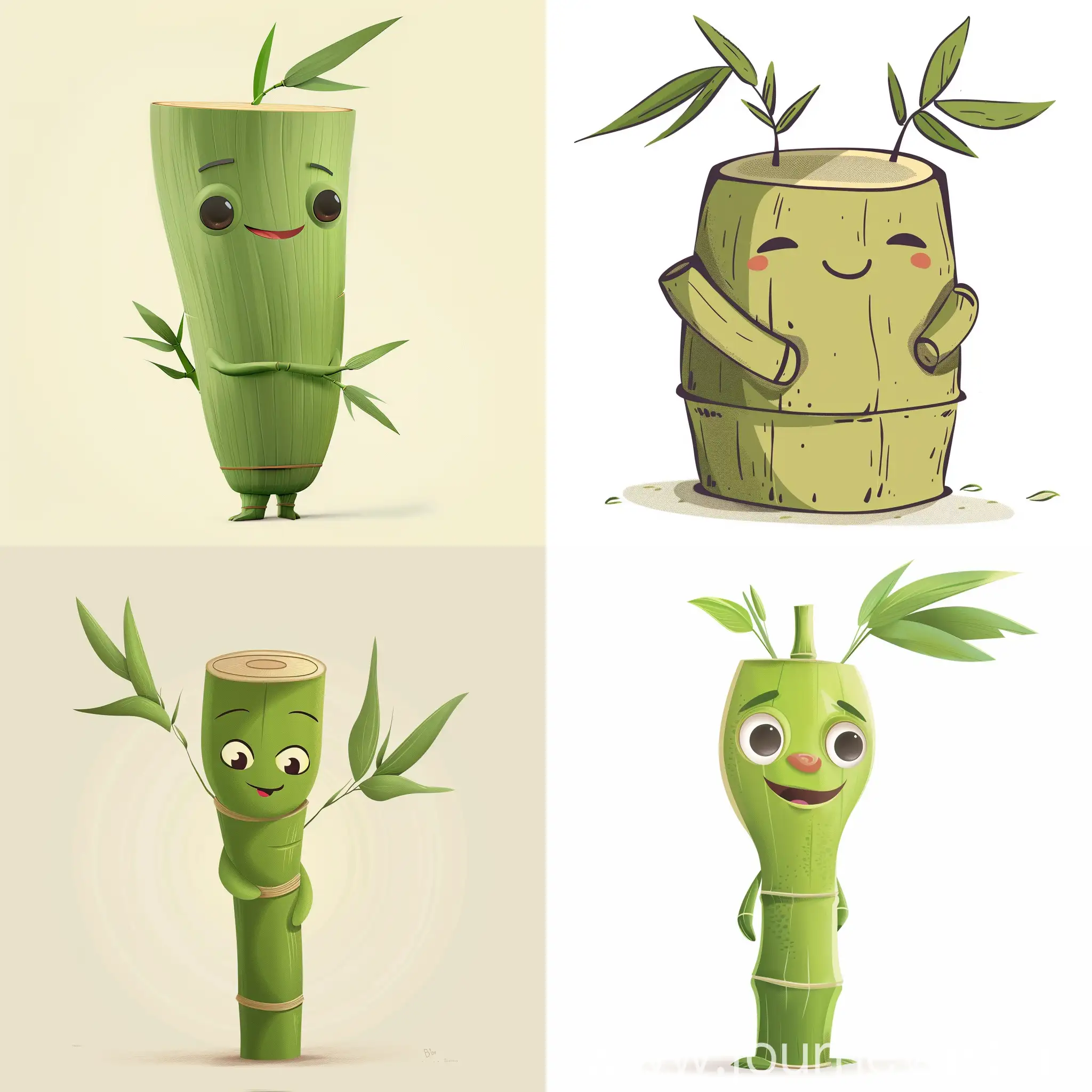 Chubby-Cartoon-Bamboo-Character-Standing-Proudly